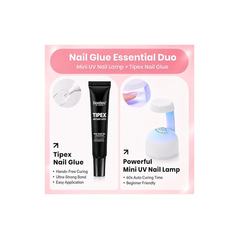beetles Gel Polish Kit de Uñas Postizas Prefabricadas Beetles Tipex