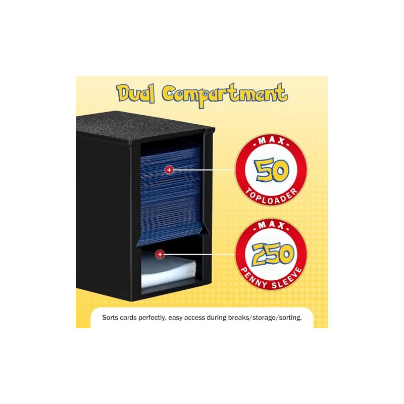 Toploader Dispenser & Penny Sleeve Holder - Dual Compartment Holds