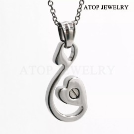 ATOP Heart Swan Urn Necklace For Ashes Cremation Pendant Memorial Keepsake Jewelry
