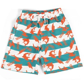 ZERULETS Boys' Swimming Trunks, Quick-Drying Swimming Shorts, Lightweight Children's Swimming Trunks, Board Shorts with Reinforced Seams and Adjustable Drawstring for 3-14 Years, #4 Orange, 3 - 4