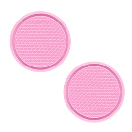 Bling Car Cup Coasters, Crystal Car Cup Holder Coaster, Rhinestone Universal Vehicle Anti Slip Car Insert Coaster, Suitable for Most Car Interior, Car Bling Accessories for Women, 【Pink-2PCS】