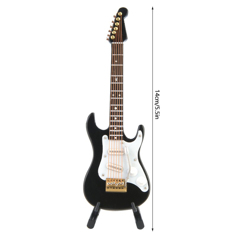 Delicate 14 cm Mini Wooden Electric Guitar Model Ornaments Collection