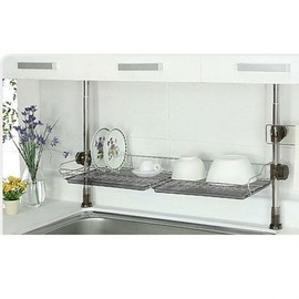 Kitchen column sink 1-tier shelf sink