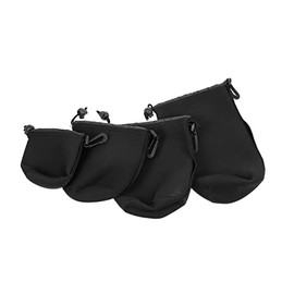 Parliky 4pcs Camera Lens Storage Bag Neoprene Lens Pouch Protector for Mirrorless Lenses Flexible Shock-Resistant for Travel and Storage