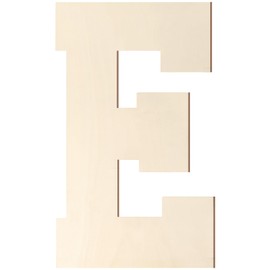 Wooden Letters 8 Inch, Big Wooden Letter E Shape Cutout Vintage Sports Style Unfinished Wood Alphabet Letters for Wall Decor Nursery Name Painting Crafts Party Room Home Decoration