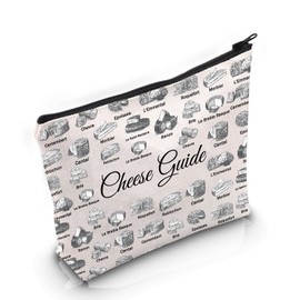 VAMSII Cheese Lover Gift Cheese Guide Makeup Bag Cheese Taster Cosmetic Bag Cheese Fan Gift Cheese Merch (Cheese Guide M)