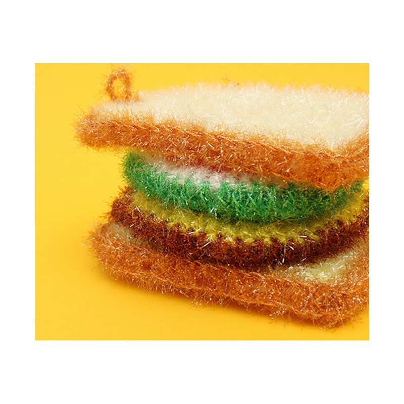 유하우스 난달라 샌드위치 2겹 아크릴수세미, 4개입, 1세트 Yuhouse Nandala Sandwich