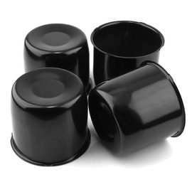 Rheedal 4Pcs 4.25inch Trailer Wheel Center Caps Push Through 4.25" Bore 3.66" Tall Hub Cap for Truck SUV RV Wheel Rim, Black Wheel Cover