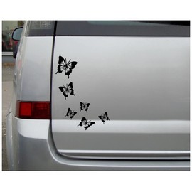 Samunshi® Butterfly Sticker Set No. 8 6 x 3.5 cm 4 x 5 cm and 3 x 7 cm Black