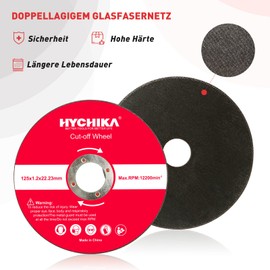 HYCHIKA Cutting Discs for Metal, Pack of 10, Angle Grinder Discs 125 x 1.2 x 22.2 mm, Cutting Discs Angle Grinder Accessories for Metal, Steel, Stainless Steel