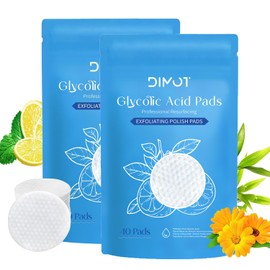 Glycolic Acid Pads 10% Exfoliating Pad for Face,Exfoliating Pads with Salicylic Toner Pad With Acid Aloe Vitamin E Deep Cleaning Effect Peeling Gentle for Sensitive Skin (2pc)