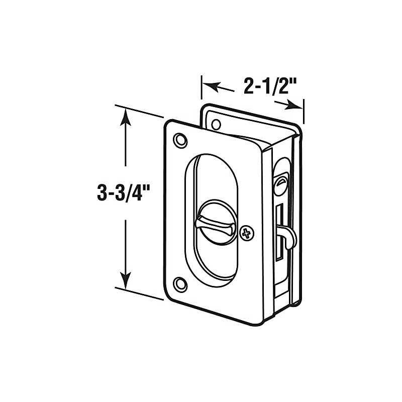 Prime-Line N 7367 Pocket Door Privacy Lock with Pull -