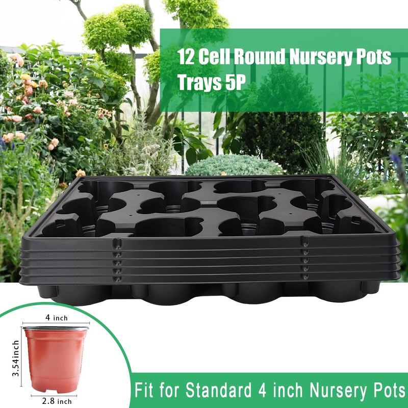 RooTrimmer 12 Cell Round Nursery Trays Thickened Durable Seedling Pots