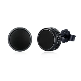 Black Stud Earring 925 Sterling Silver Black Onyx Earrings Punk Gothic Jewelry Gifts for Women Men, 8mm*8mm, Sterling Silver, Onyx