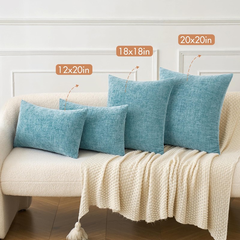 MIULEE Pack of 2 Smoke Blue Throw Pillow Covers 20x20