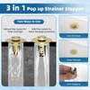 iFealClear 2 Pack Upgraded 4-in-1 Bathroom Sink Drain Strainer, Universal