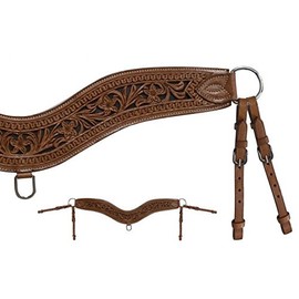 Showman Floral Tooled Medium Leather Tripping Collar! New Horse TACK!
