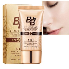 Tagespflege BB Cream, Goldschnecke Sonnenschutz BB Cream, Foundation Concealer, Feuchtigkeitsisolator, 24-Stunden-Feuchtigkeitspflege und gleichmäßige Farbe, Elfenbein