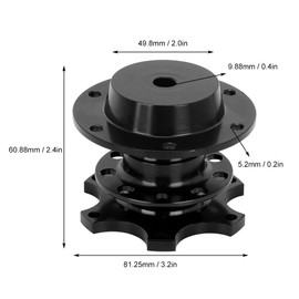 Universal Steering Wheel 6 Hole Quick Release Hub Adapter Snap Off Kit Car Repair Tool for Race Rally Motorsport (Black)