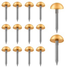 NHALESBG 20pcs Brass Push Pins, Retro Solid Pure Brass Tacks Metal Thumb Tacks Small Head Thumb Tacks for Furniture Wood Carpet Tacks Hardware Nails (Yellow)