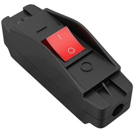 Inline Cord Switch, Heavy Duty 16A AC125V/250V Large Current in-Line On/Off Rocker Appliance Switch for High Power Lamp or Equipment, Red Led