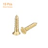 sourcing map Brass Wood Screws, 15Pcs M3.5 x 16mm Slotted