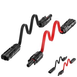 MXRPV Pack of 2 Solar Panel Flat Cable 4 mm², Solar Cable Window Feed-Through Flexible PV Flat Cable for Balcony Power Plant and Solar Power Station (100 cm - 4 Pieces)