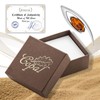 925 Silver Lapel Pin with Amber in Gift Box, Gemstone,