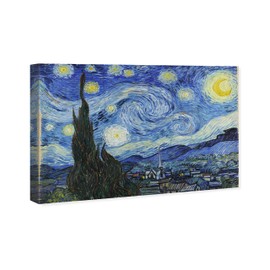 The Oliver Gal Artist Co. Classic Wall Art Canvas Prints 'Van Gogh-Starry Night' Home Décor, 15" x 10", Blue, Black