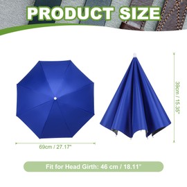YELARXI Umbrella Hat, Fishing Hat Hands Free Waterproof Adjustable Sun Rain Cap Hat with Elastic Band Fit for Women Men Fishing Camping Gardening Beach Sunshade Outdoor(Sapphire Blue)
