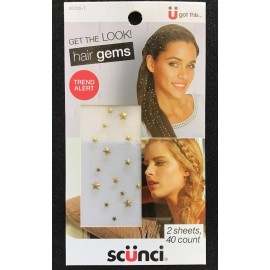 scünci SCUNCI Hair Gems Hair Decoration Gold Stars for All Parties X'Mas  J-1-O2