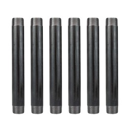 GeilSpace 3/4" × 8" Heavy Duty Pre-Cut Grey Metal Pipe, Industrial Steel Fits Standard 3/4 Inch Threaded Pipes and Fittings - Vintage DIY Industrial Shelving (3/4" × 8", Grey)