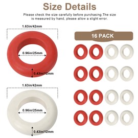 16 Pack Small Bumper Pool Rubber Rings,Bumper Pool Table Replacement Parts Fit Bumper Pool Table, Brought New Life to Old Hard Bumpers（8 Red and 8 White