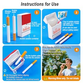 Bubble Cigarette Pack – Realistic Fake Cigarette Bubble Blower, Mini Cigarette Bubbles Maker for Stress Relief, Fun Party Gift for Adults
