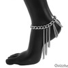 Quizzhe Punk Layered Anklet Chains Statement Silver Foot Tassel Metal