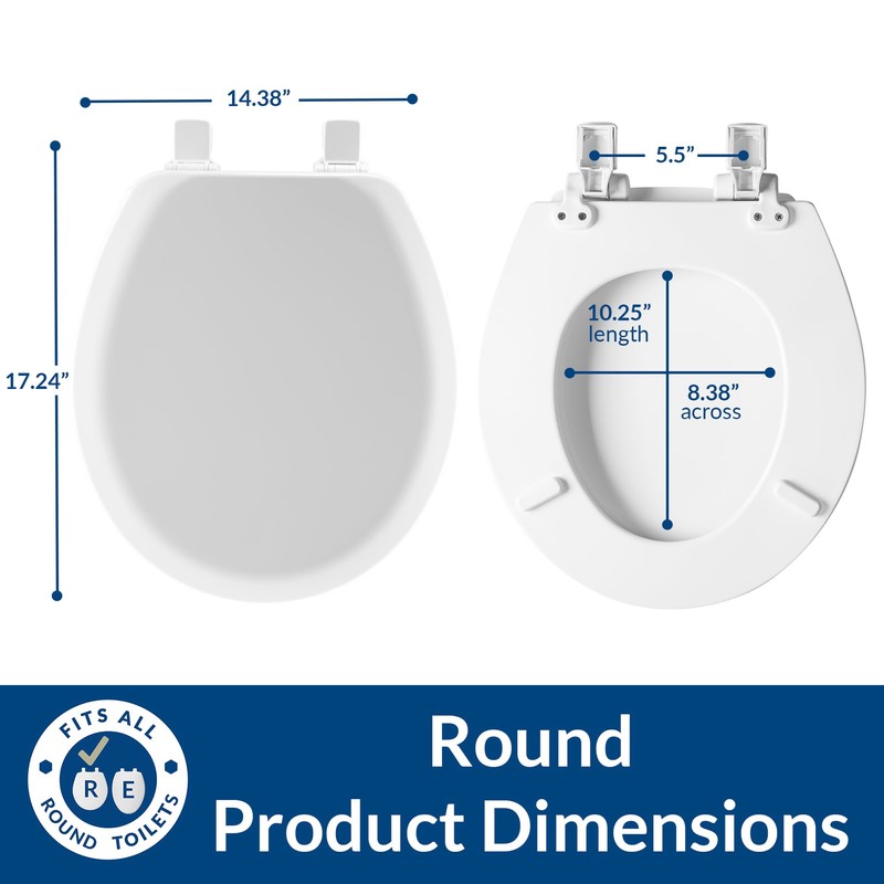 Mayfair Cameron Black Toilet Seat, Non Slip Heavy Duty Wood,