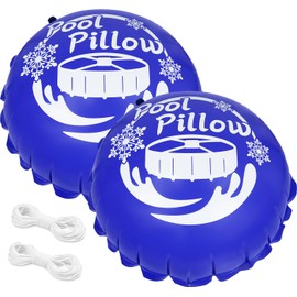 2Pcs 4x4Ft Pool Pillows for Above Ground Pools, 0.4mm PVC Cold-Resistant Air Pillow with 50 Ft Rope, Winterize Closing Kit for Winter Pool Cover