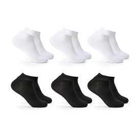 Keds 6PK Ladies Low Cut Socks – Flat Knit Design – One Size Fits Most (6-10) – Soft & Comfortable – Breathable & Lightweight – Everyday Casual Wear – Black/White