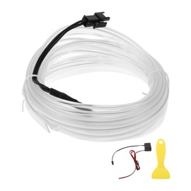 A ABSOPRO 3 Meter EL Wire Cable LED Glow String Light Car Lighting Strip Flexible Neon Light for Car Decoration Wiring Driver(12v) Ice Blue