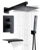 RTTWYYUU Matte Black Shower Faucet Set with Tub Spout 10