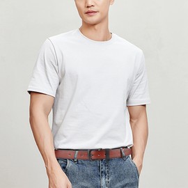 Maikun Mens Casual Dress Belt, Brown Mens PU Leather Belt for Jeans Pants Daily Casual Wear, for Waist Size 31-34''