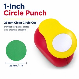 1 Inch Circle Paper Punch for Crafts – Manual 25 mm Round Hole Punch for Scrapbooking, Card Making & DIY Paper Projects