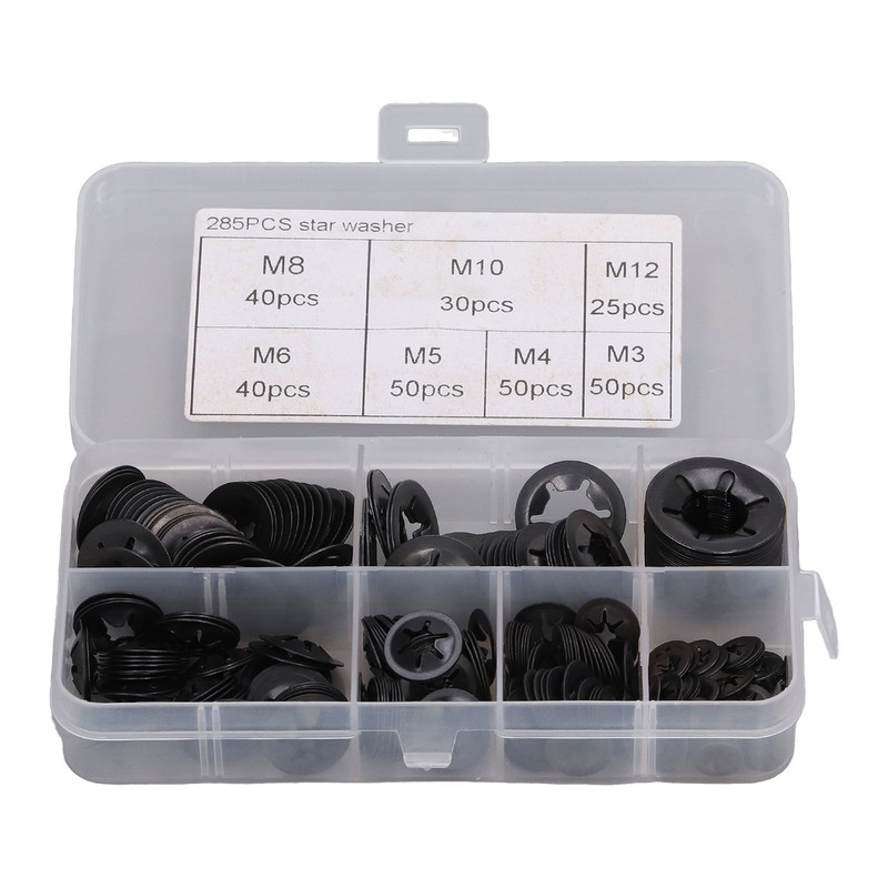 285Pcs Starlock Washer Internal Tooth Lock Fastener M3 M4 M5