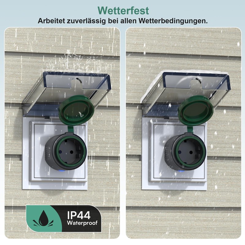 EIGHTREE WiFi Outdoor Socket, IP44 Outdoor Socket, Waterproof, WLAN Socket