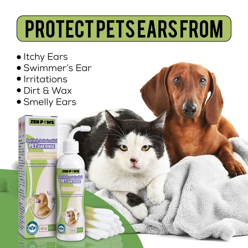 Zenpaws Dog and Cat Ear Cleaner Solution – Ear Drops