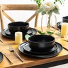AmorArc Ceramic Dinnerware Sets, Wavy Rim Stoneware Plates and Bowls