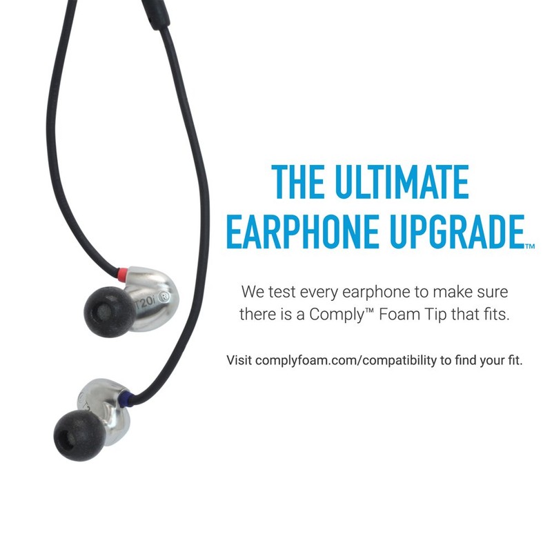 Comply TS-200 Comfort Earphone Tips Medium Black 3 pairs