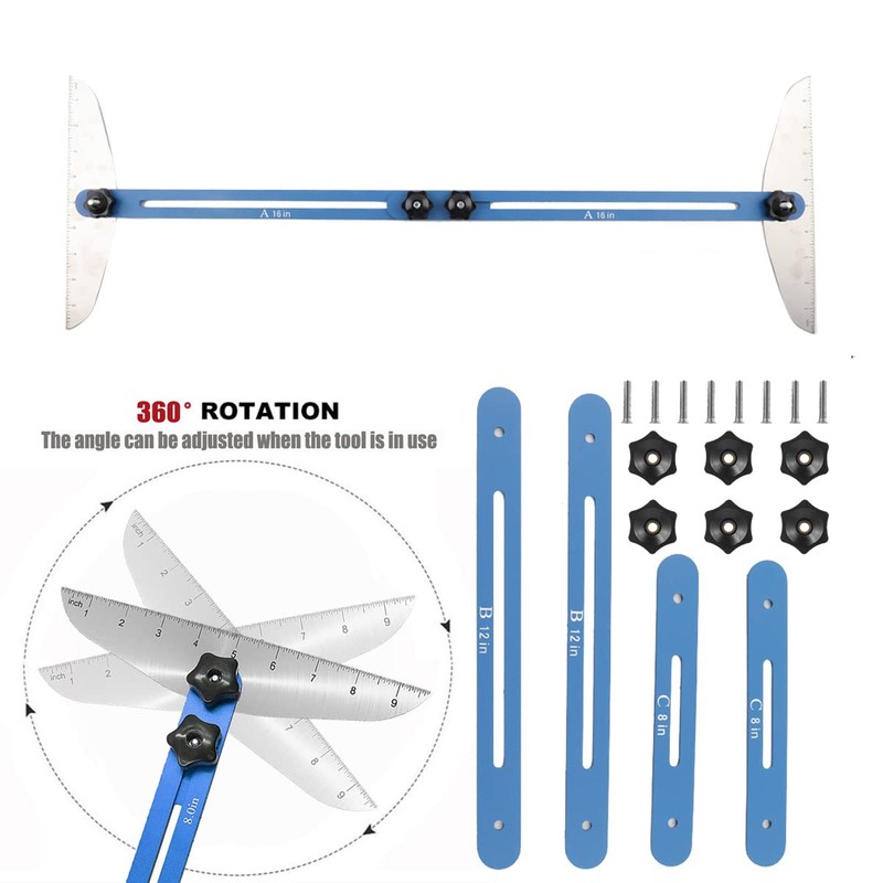 EWANYO Stair Tread Template Tool, Metal Stair Tread Gauge Shelf