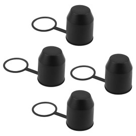 4 Pieces Trailer Hitch Ball Cover, 50mm Tow Bar Cover Cap Plastic Car Hitch Cap Black Trailer Ball Cover Cap for Towing Car Trailer Tuck