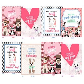 Silly Goose Gifts Hipster Puppy Dog Themed Valentine Day Classroom Sharing Card Set (20 Included) Trendy